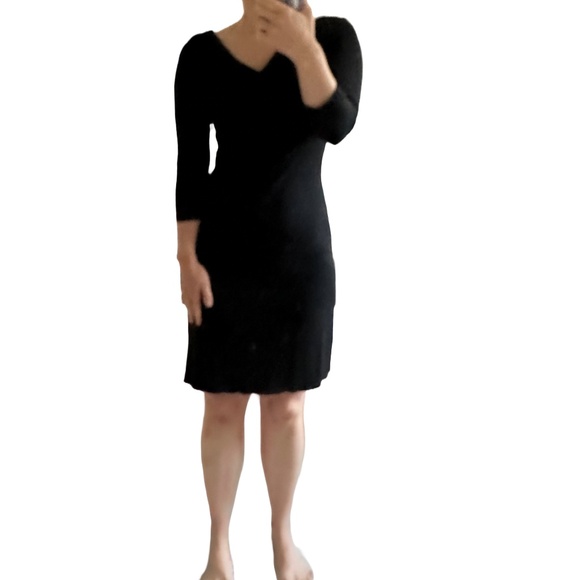 Club Monaco 3/4 Sleeve Black Dress - Picture 1 of 7